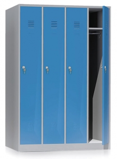 Ormar limeni s 4 odjeljka, dim. (d š v) : 1200 500 1800 mm, sivo-plavi